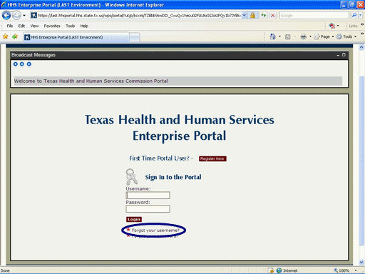 Screenshot of Enterprise Portal Logon Page